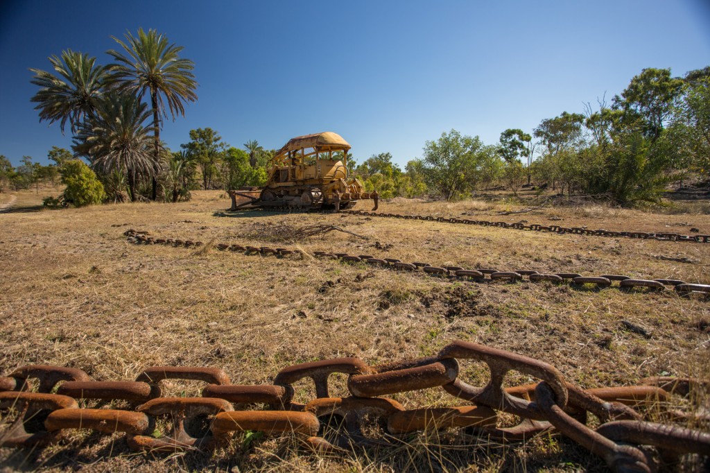 I didn't realise this was still happening. Scrub clearing chain pulled behind a dozer or two